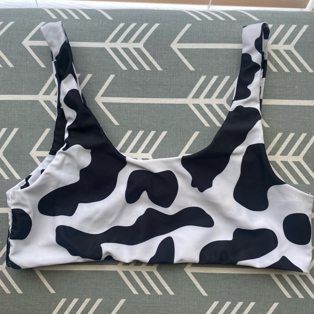 Cow print SHEIN swim suit top
